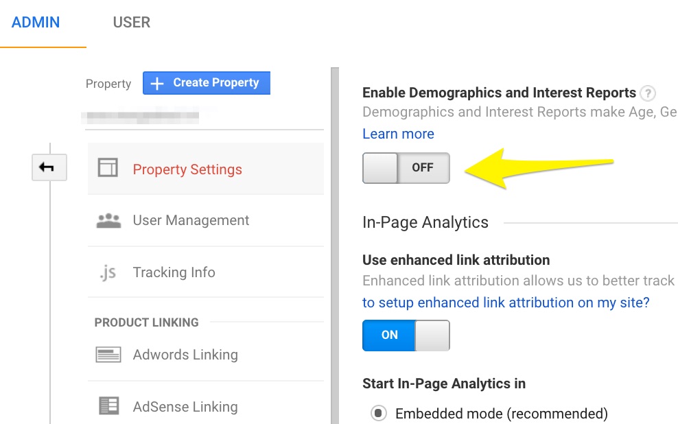enable demographic reports in google analytics